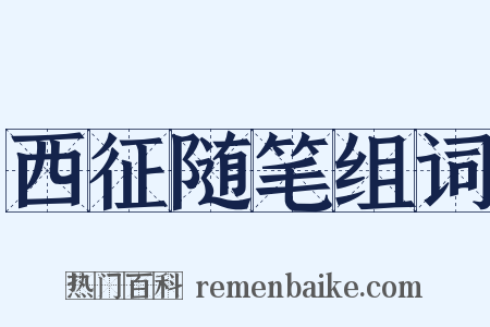 西征随笔组词是什么意思的图片